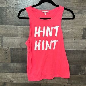 Pink and White “Hint Hint” Victoria’s Secret Tank Top